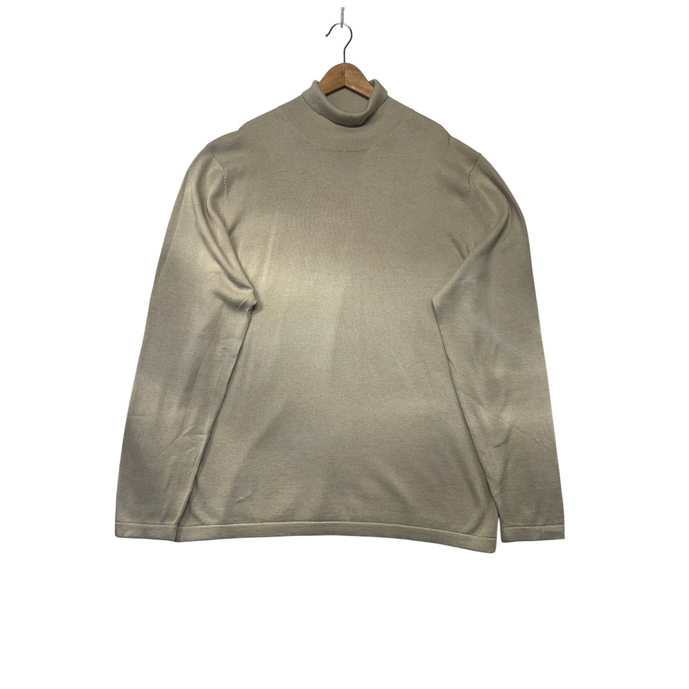 Field Gear Mens XXLT Tan Beige 100% Cotton Mock Neck Long‎ Sleeve Sweater Tall